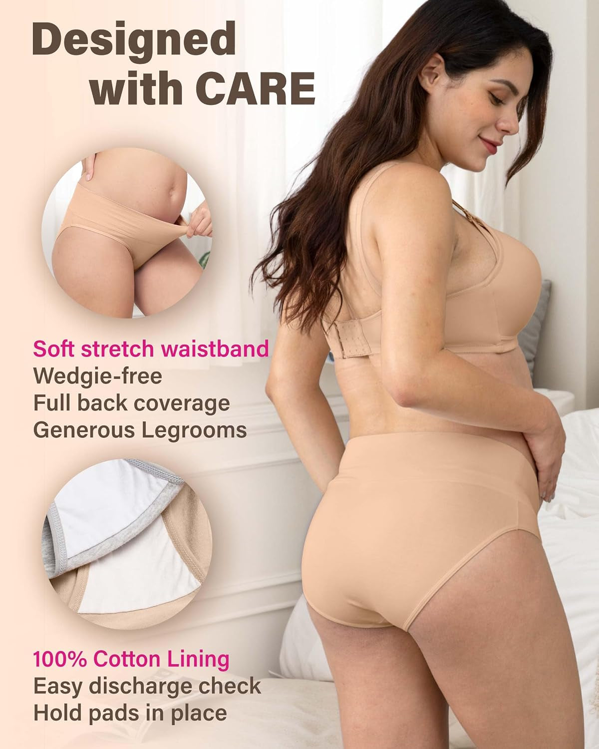 Cotton Maternity Underwear: Foldable Postpartum Panties for Under-the-Bump Support
