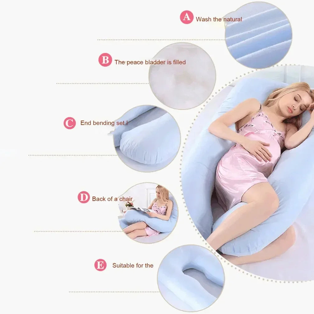 U-Shape Pregnancy Pillow - Enhanced Comfort for Expecting Mothers, Nursing Support, and Breastfeeding Cushion