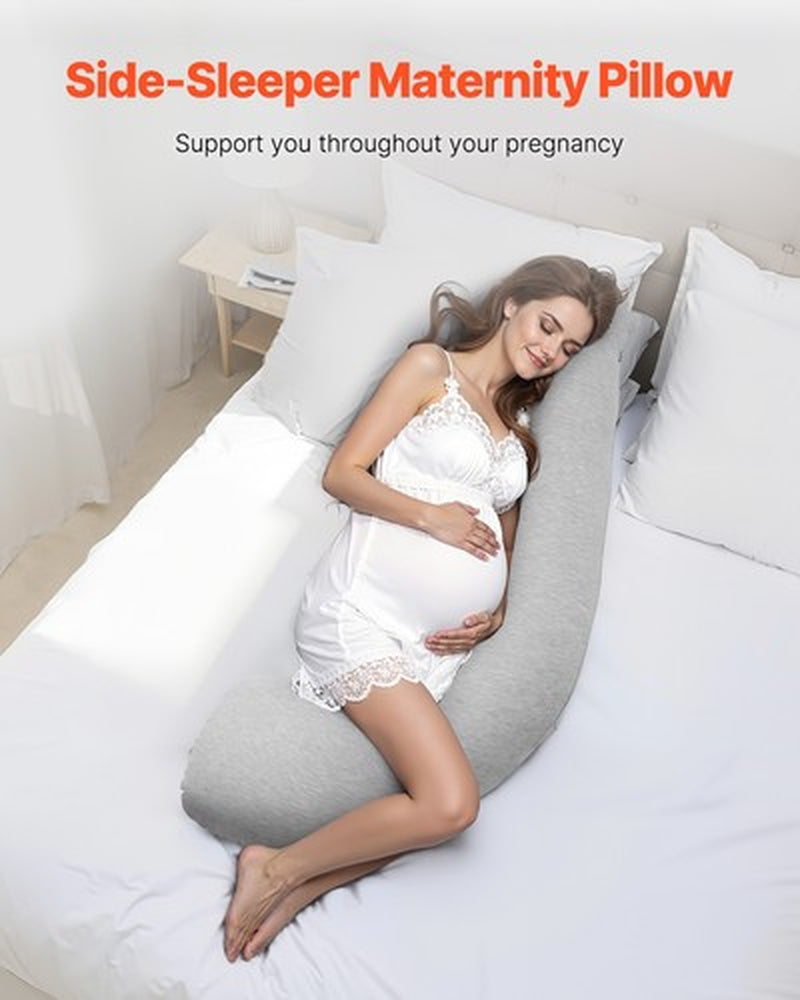 Ultimate Comfort VEVOR L-Shaped Pregnancy Pillow for Expecting Moms - Soft & Supportive Maternity Pillow