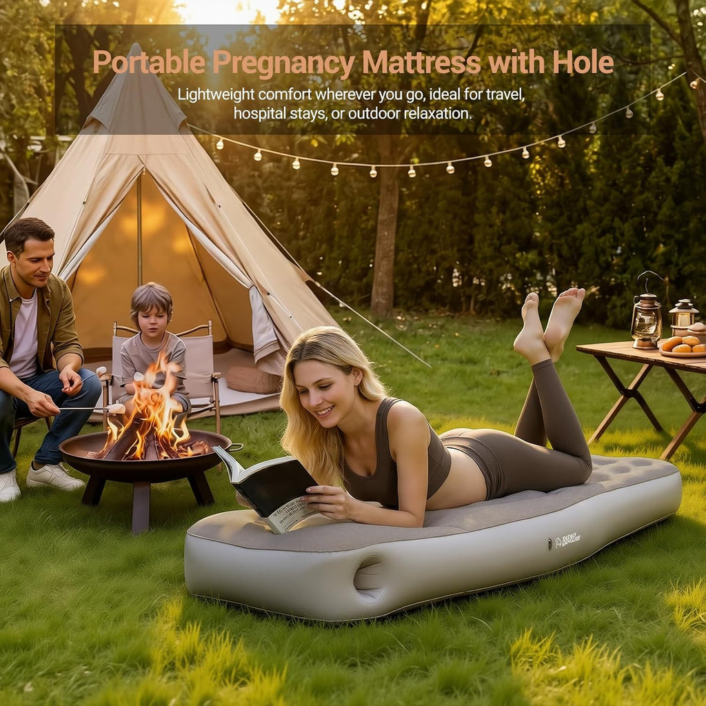 Inflatable Maternity Pillow with Specialized Belly and Head Support for Stomach Sleepers, Ideal for Pregnant Women and Tummy Massage