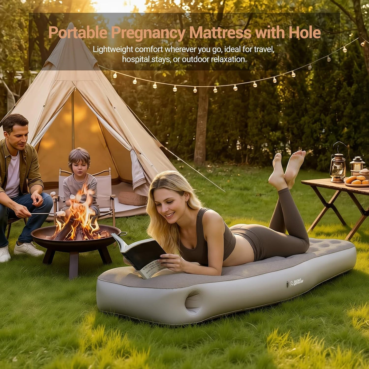 Inflatable Maternity Pillow with Specialized Belly and Head Support for Stomach Sleepers, Ideal for Pregnant Women and Tummy Massage