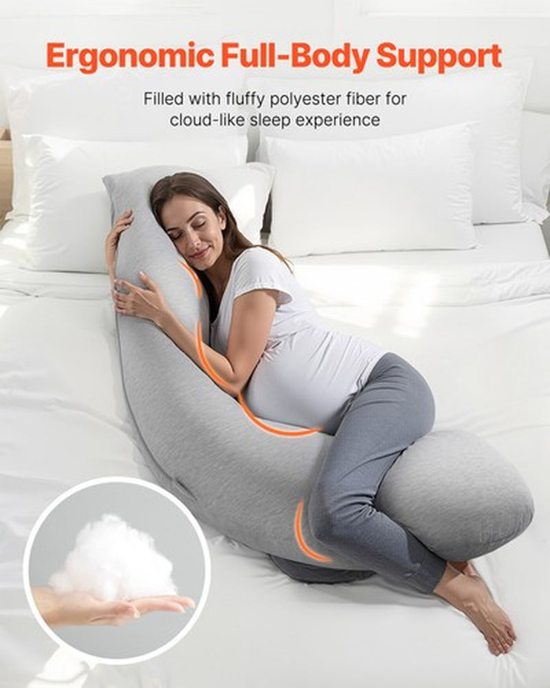 Ultimate Comfort VEVOR L-Shaped Pregnancy Pillow for Expecting Moms - Soft & Supportive Maternity Pillow