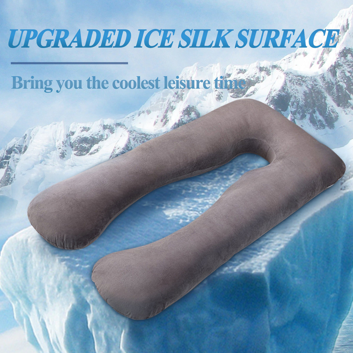 Premium U-Shape Summer Maternity Pillow for Expecting Mothers - Ice Silk Sleep Support