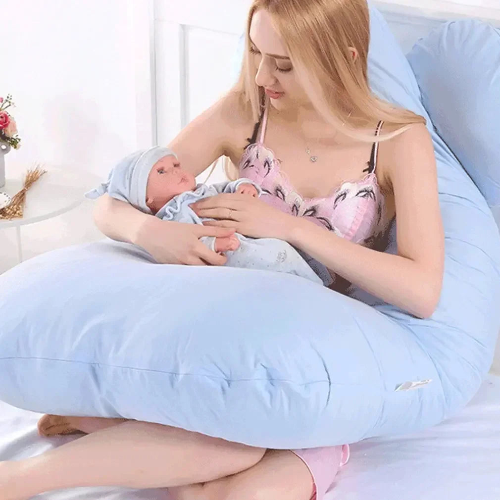 U-Shape Pregnancy Pillow - Enhanced Comfort for Expecting Mothers, Nursing Support, and Breastfeeding Cushion