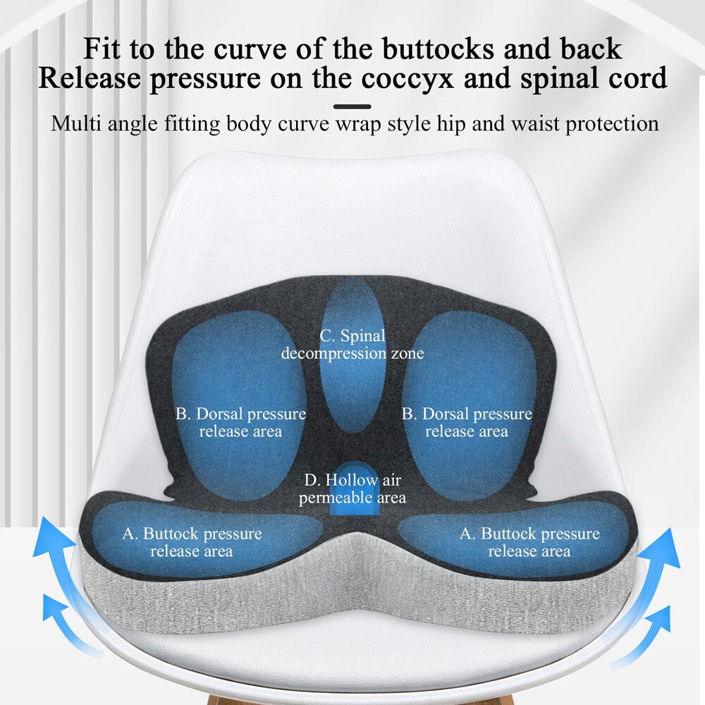 Premium Ergonomic Memory Foam Lumbar Support Cushion for Office and Automotive Use