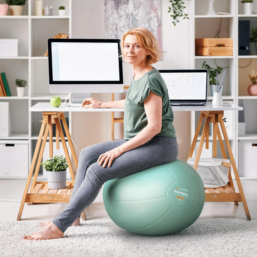 Professional Exercise Ball for Pilates, Fitness, and Pregnancy - Stability, Core, Balance, and Therapy Aid for Rehabilitation and Home Gym Use, Includes Fast Pump