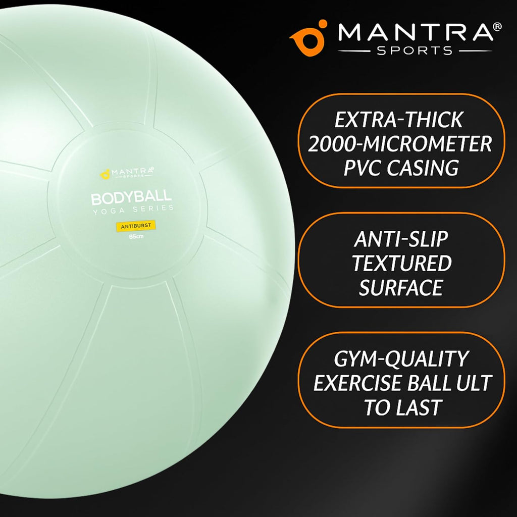 Professional Exercise Ball for Pilates, Fitness, and Pregnancy - Stability, Core, Balance, and Therapy Aid for Rehabilitation and Home Gym Use, Includes Fast Pump