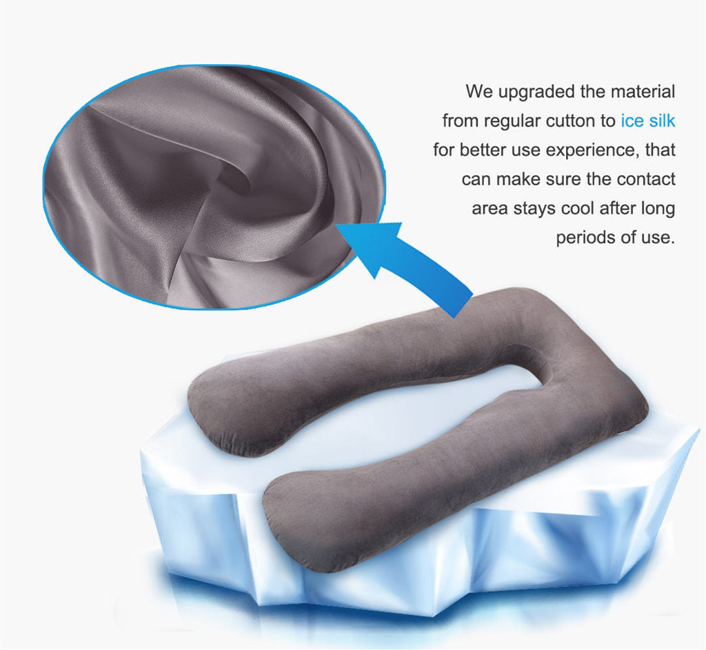 Premium U-Shape Summer Maternity Pillow for Expecting Mothers - Ice Silk Sleep Support