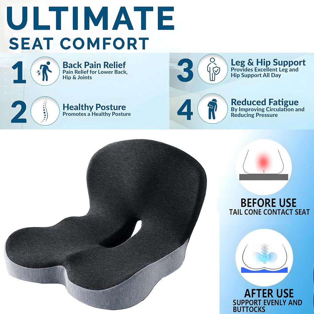 Premium Ergonomic Memory Foam Lumbar Support Cushion for Office and Automotive Use