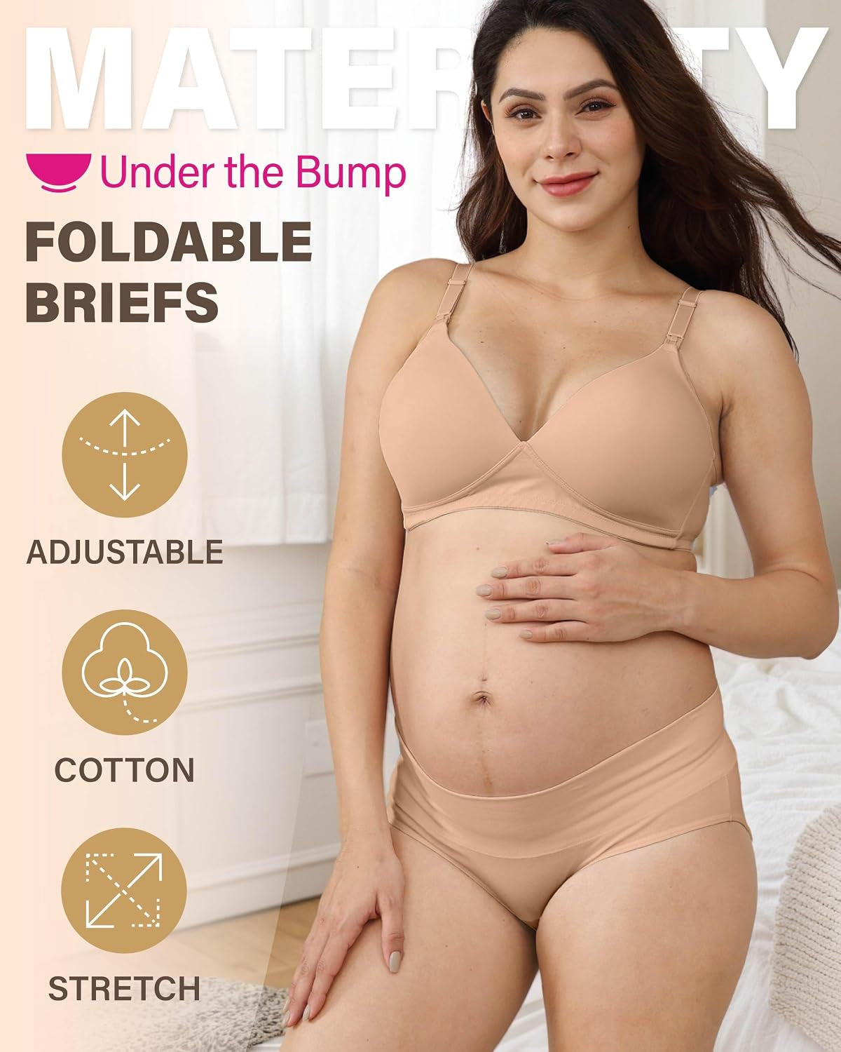 Cotton Maternity Underwear: Foldable Postpartum Panties for Under-the-Bump Support
