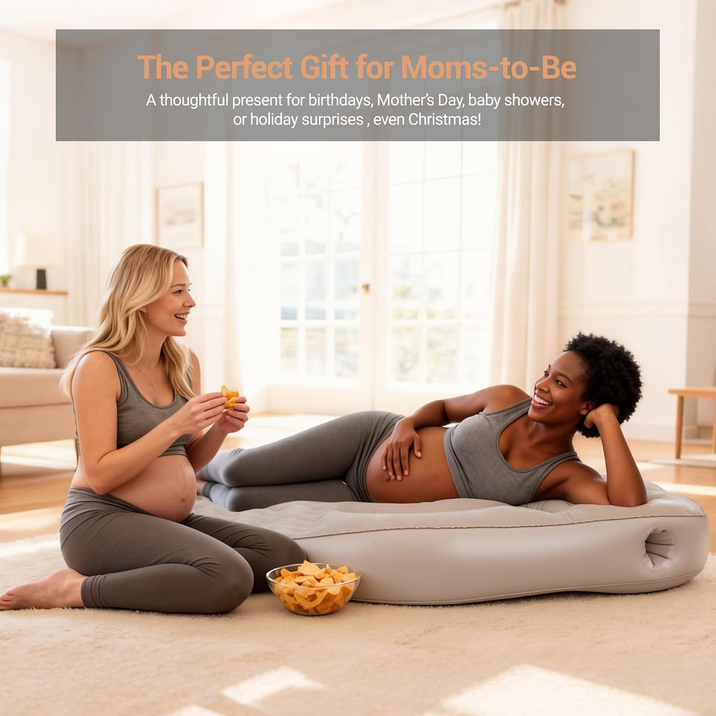 Inflatable Maternity Pillow with Specialized Belly and Head Support for Stomach Sleepers, Ideal for Pregnant Women and Tummy Massage